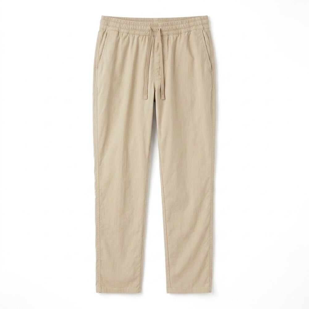 All In Motion Stretch Ripstop Drawstring Pants Khaki Elastic Waist Mens Small